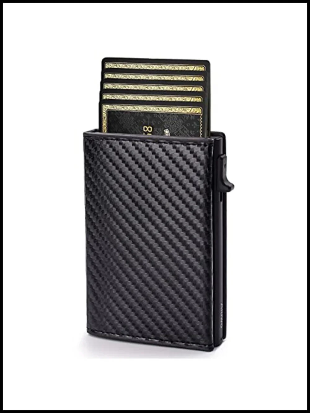Slim RFID Blocking Magnetic Card Holder Men Wallet 8 Card Capacity Faux Leather